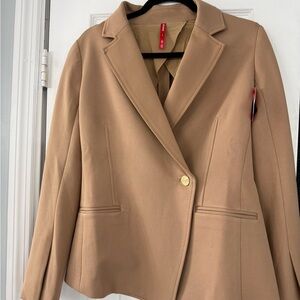 SPANX NWT Tan Toffee Blazer Ponte Asymmetrical Small Jacket Office